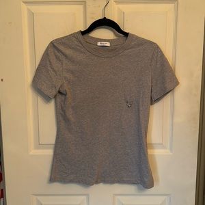 MUGLER grey t shirt with silver detail